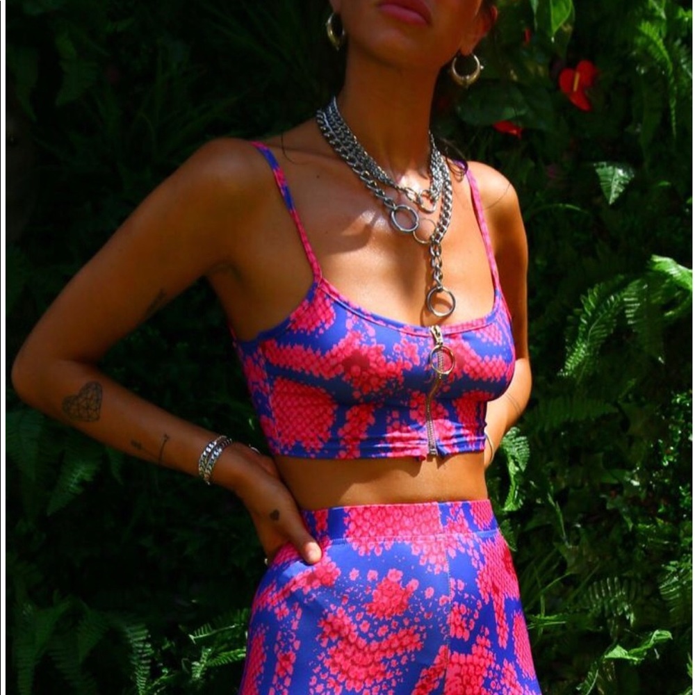 ELSIE AND FRED Wild Banshee Snakeskin Crop Top